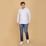 TAHVO men slim fit white kurta shirt