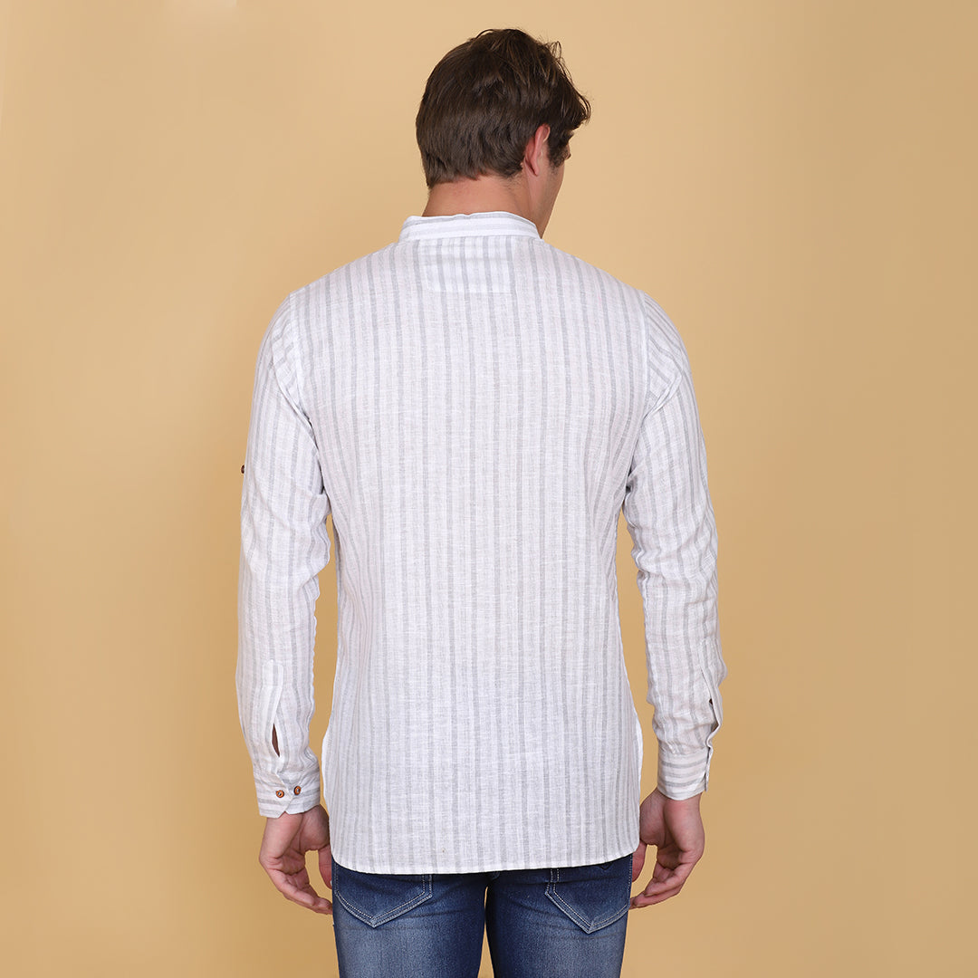 Men Slim Fit Stripes Kurta Shirt - Tahvo India
