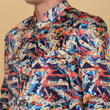 TAHVO men slim fit printed rajwada formal blazer