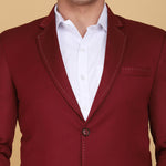 TAHVO men slim fit red formal blazer