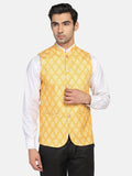 Men Yellow Geometric Nehru jacket