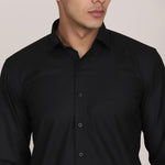 TAHVO men black formal cotton shirt
