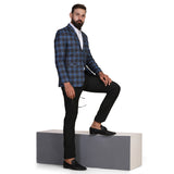 TAHVO men tweed check blazer suit sets