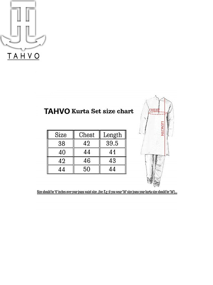 Men Silk Kurta With Churidar Pyjama - Tahvo India
